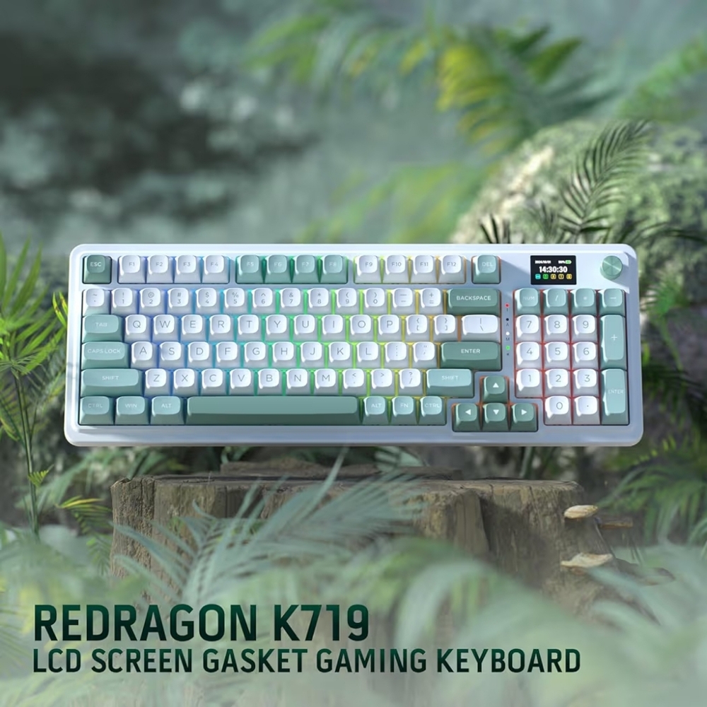 Redragon K719 LCD Screen Gasket Gaming Keyboard- NEW IN BOX